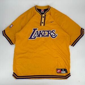 Vintage 1990s Nike LA Los Angeles Lakers Warm up jersey polo shirt size M